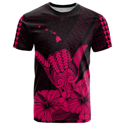 Hawaii Shaka Sign T Shirt Pink Version