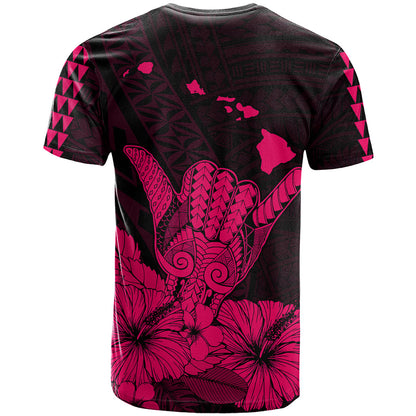 Hawaii Shaka Sign T Shirt Pink Version