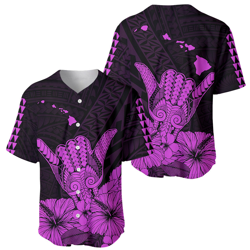 Hawaii Shaka Sign Baseball Jersey Purple Version
