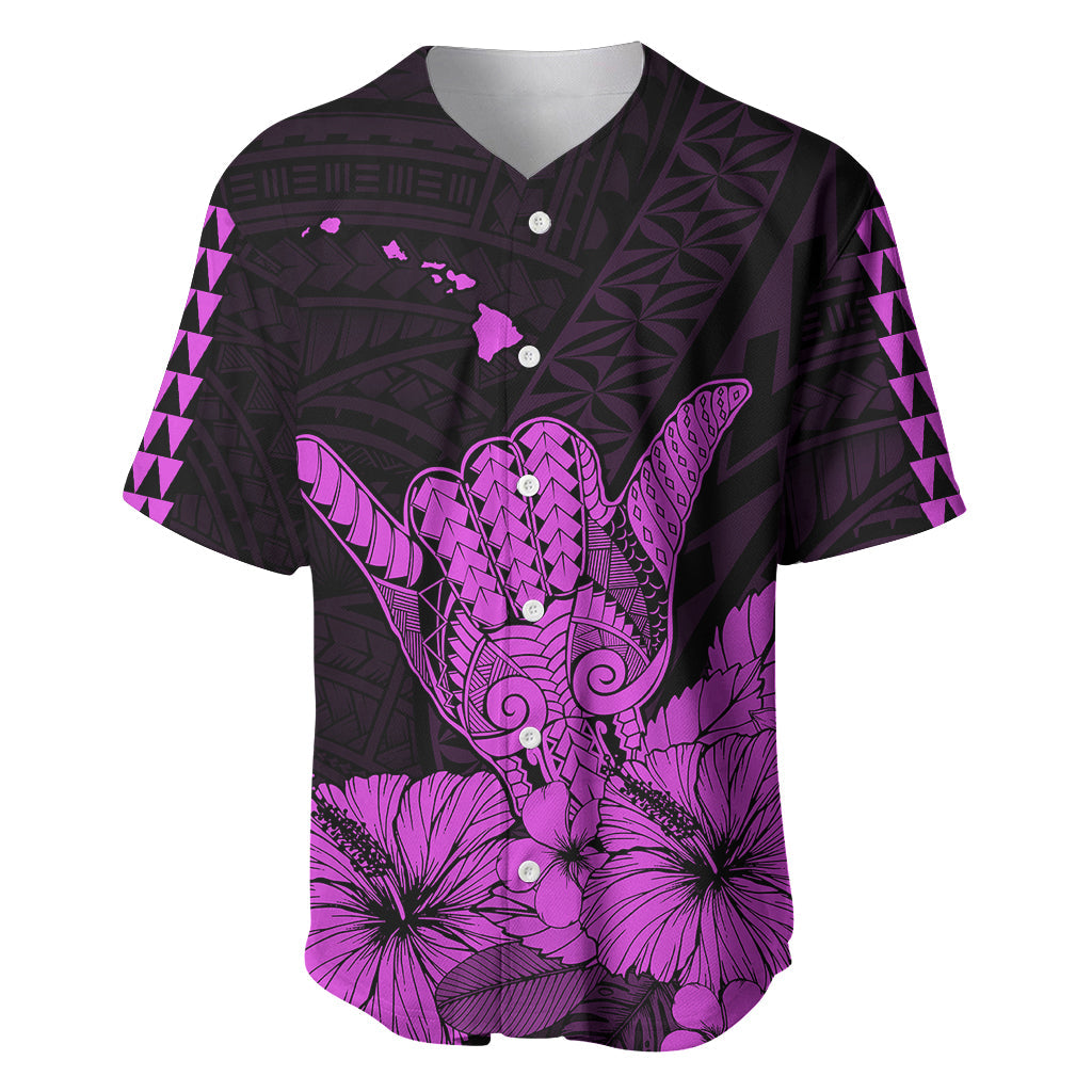 Hawaii Shaka Sign Baseball Jersey Purple Version