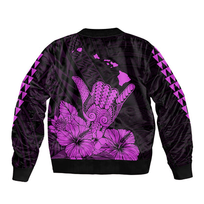 Hawaii Shaka Sign Bomber Jacket Purple Version