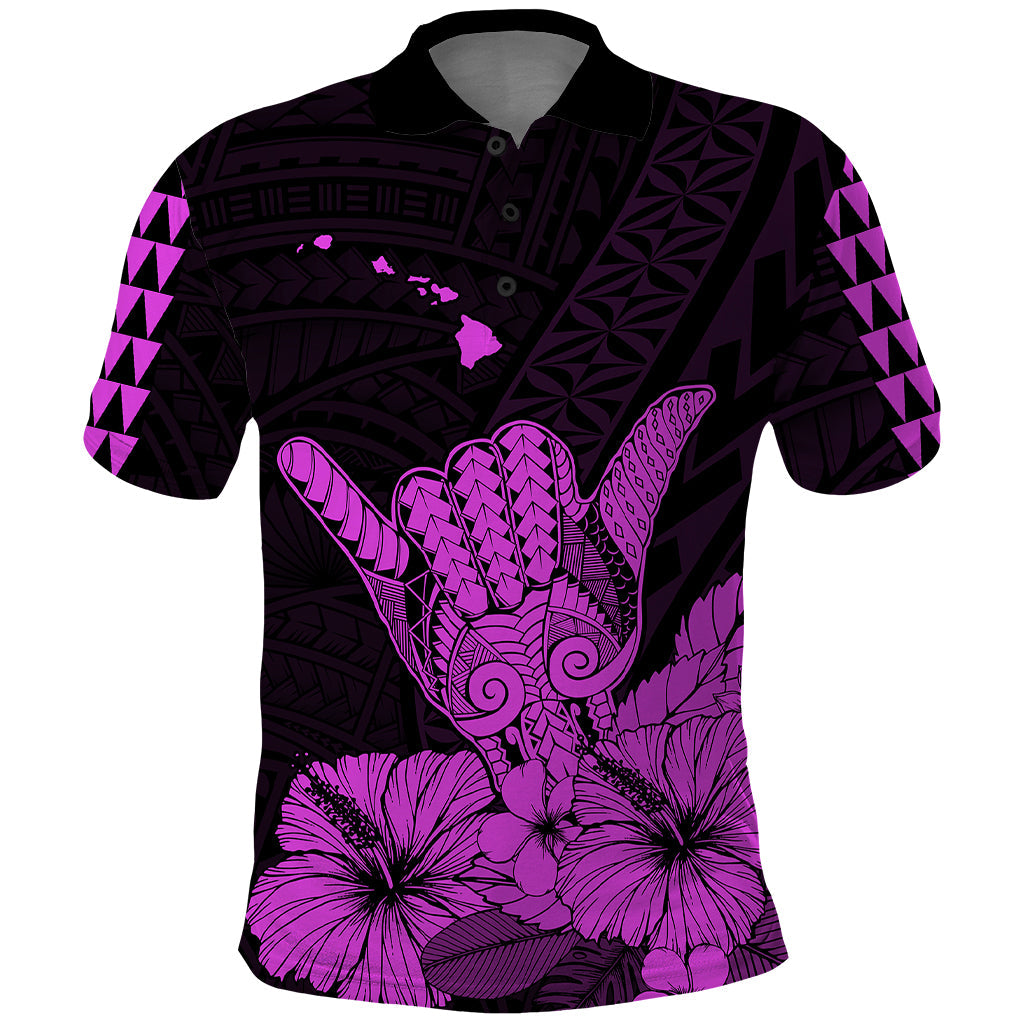 Hawaii Shaka Sign Polo Shirt Purple Version