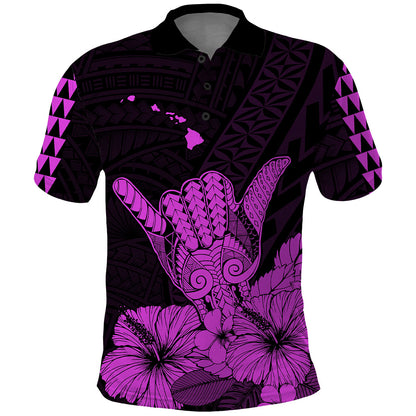 Hawaii Shaka Sign Polo Shirt Purple Version