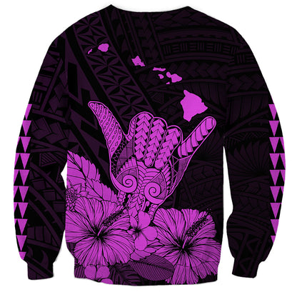Hawaii Shaka Sign Sweatshirt Purple Version