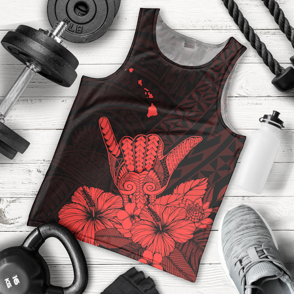 Hawaii Shaka Sign Men Tank Top Red Version