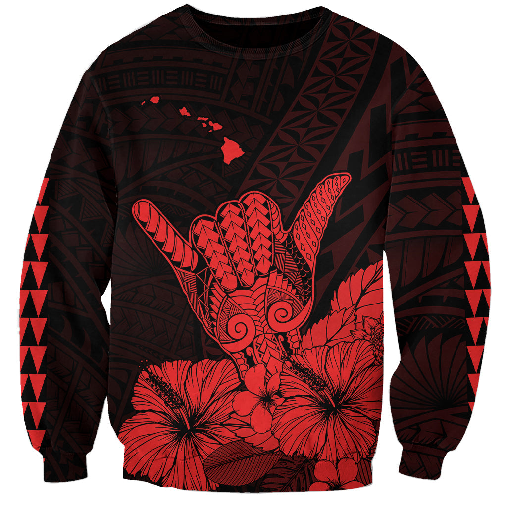 Hawaii Shaka Sign Sweatshirt Red Version