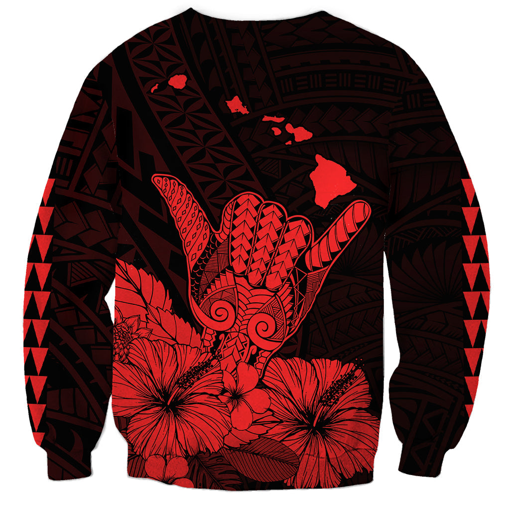 Hawaii Shaka Sign Sweatshirt Red Version