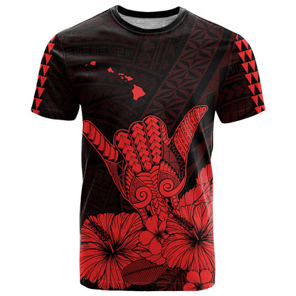 Hawaii Shaka Sign T Shirt Red Version