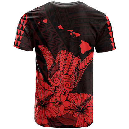 Hawaii Shaka Sign T Shirt Red Version