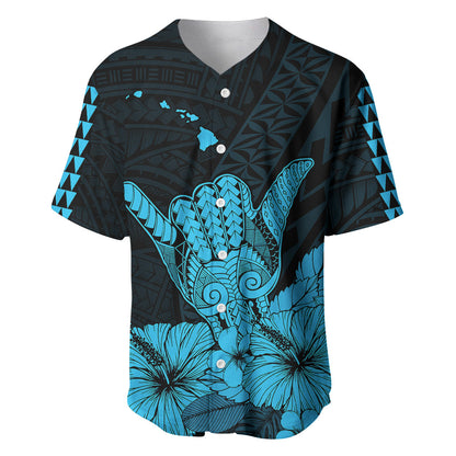 Hawaii Shaka Sign Baseball Jersey Blue Version