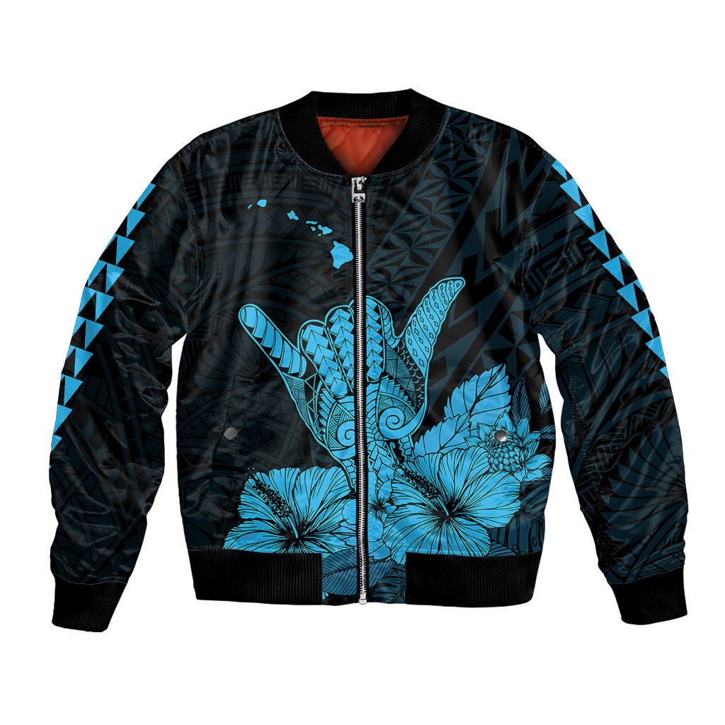 Hawaii Shaka Sign Bomber Jacket Blue Version