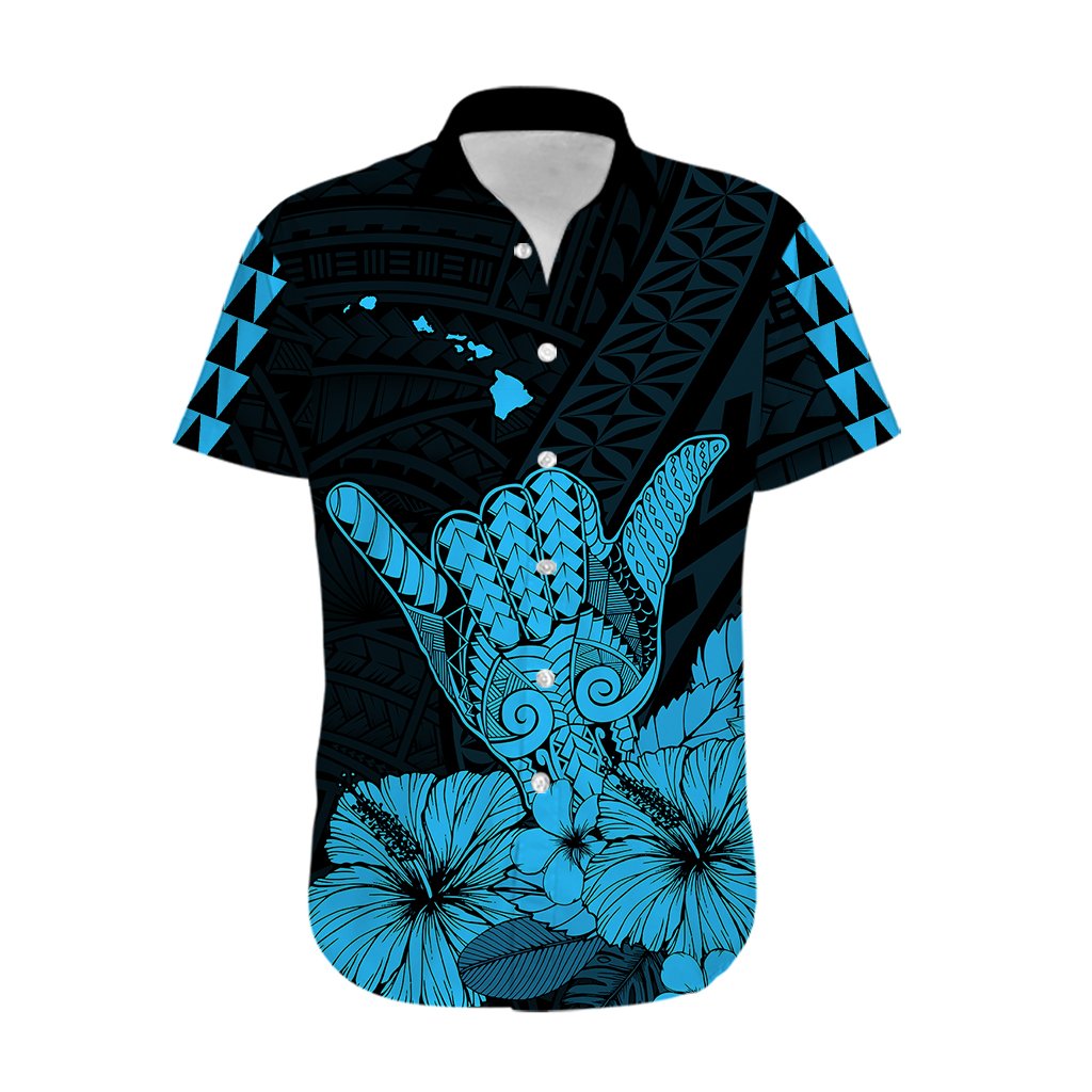 Hawaii Shaka Sign Hawaiian Shirt Blue Version