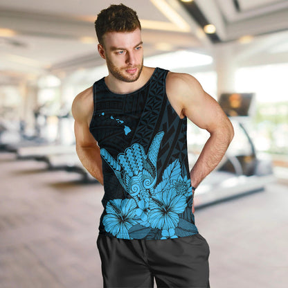Hawaii Shaka Sign Men Tank Top Blue Version