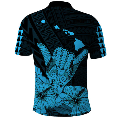 Hawaii Shaka Sign Polo Shirt Blue Version