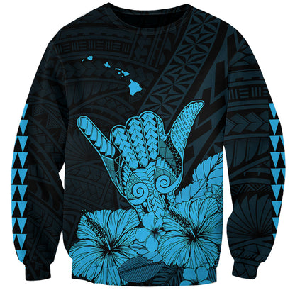 Hawaii Shaka Sign Sweatshirt Blue Version