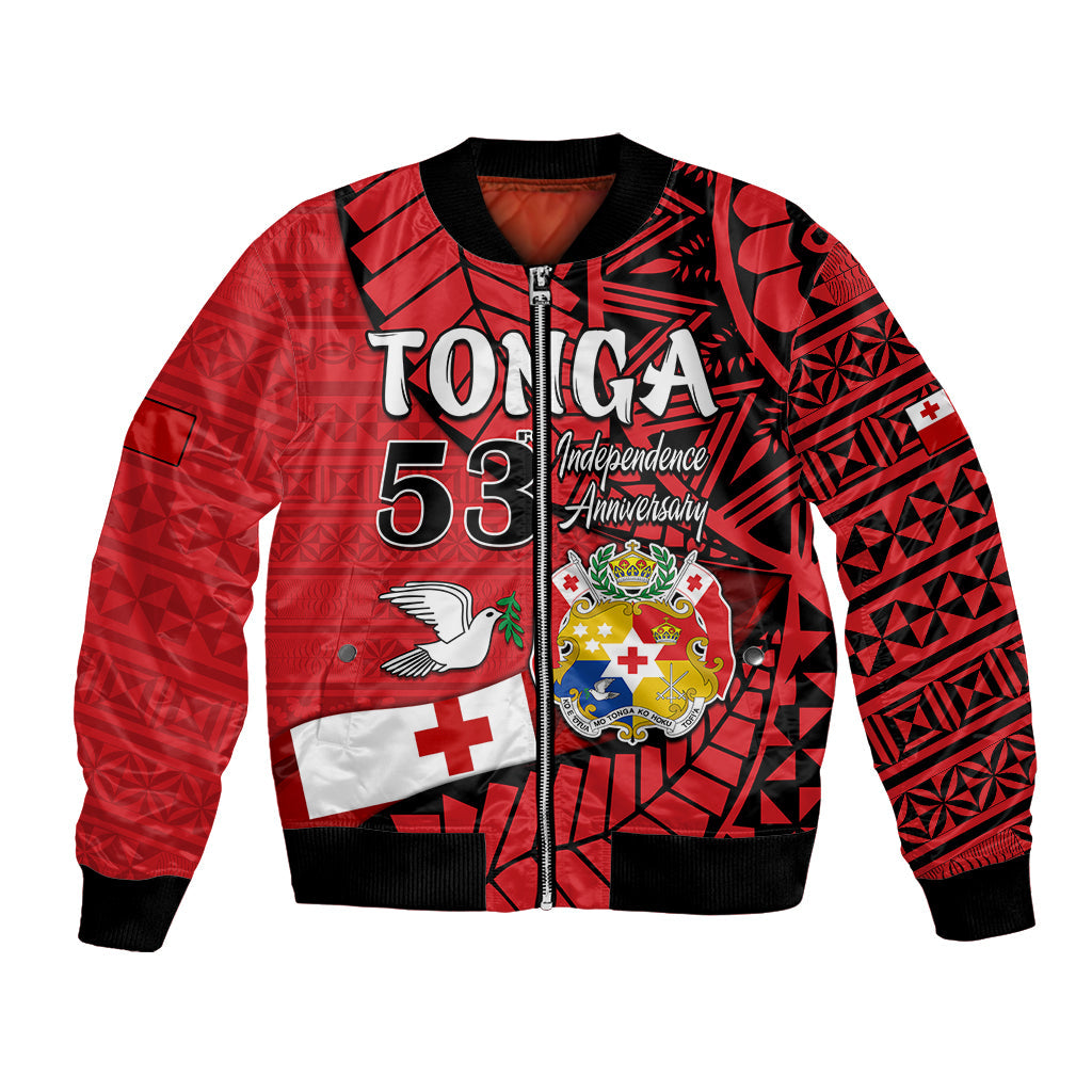 Tonga Emancipation Day Bomber Jacket Happy 53rd Independence Anniversary