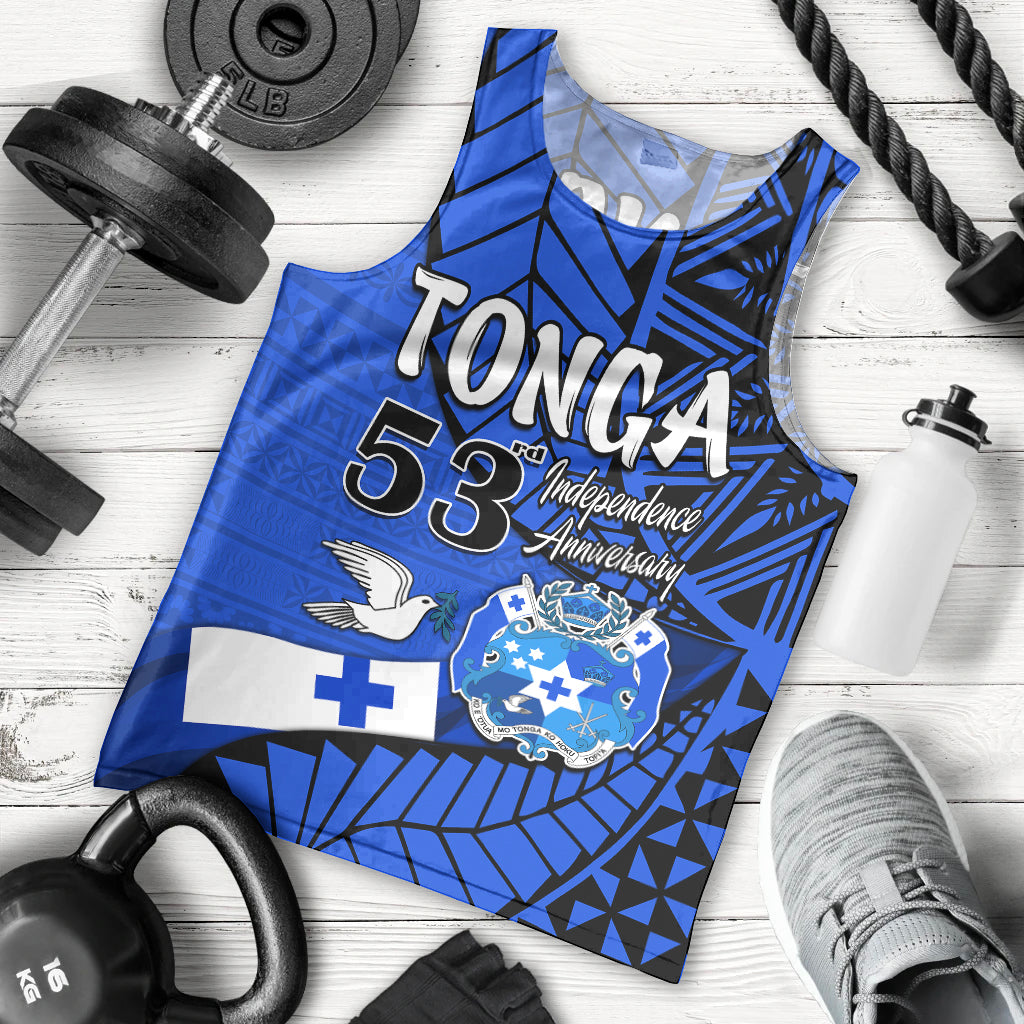 Tonga Emancipation Day Men Tank Top Happy 53rd Independence Anniversary Blue Version