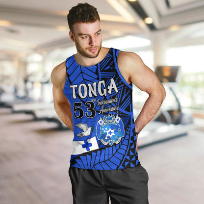 Tonga Emancipation Day Men Tank Top Happy 53rd Independence Anniversary Blue Version