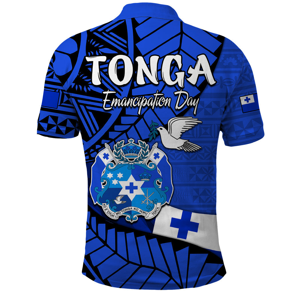 Tonga Emancipation Day Polo Shirt Happy 53rd Independence Anniversary Blue Version
