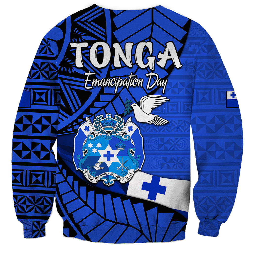 Tonga Emancipation Day Sweatshirt Happy 53rd Independence Anniversary Blue Version