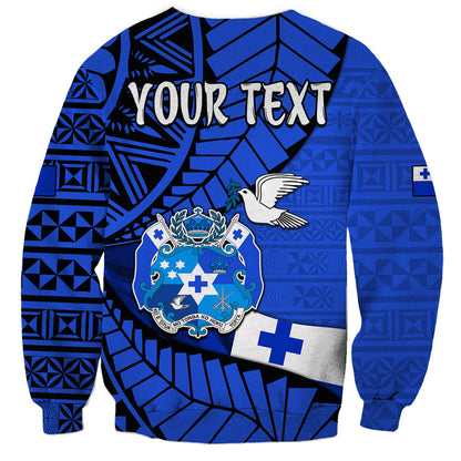 Custom Personalised Tonga Emancipation Day Sweatshirt Happy 53rd Independence Anniversary Blue Version