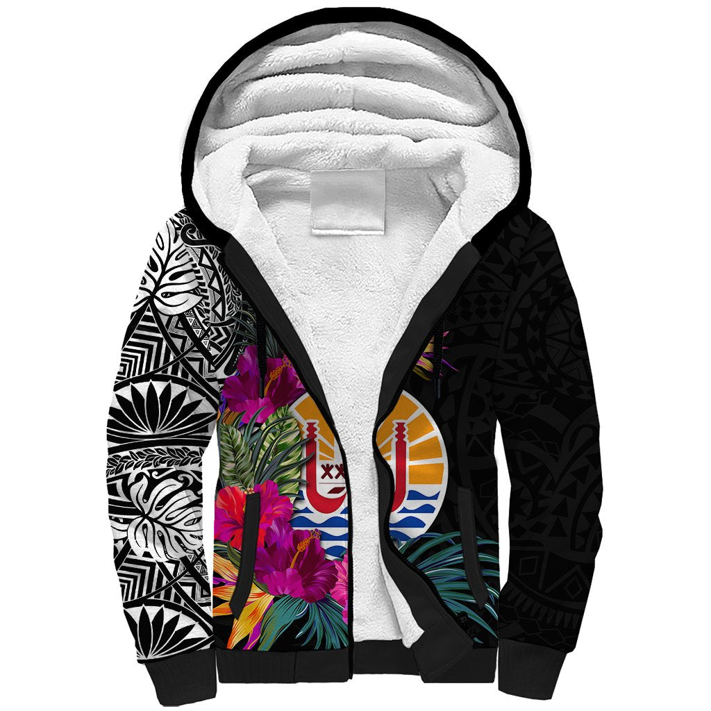 (Custom Personalised) Tahiti Island Sherpa Hoodie French Polynesian Tropical