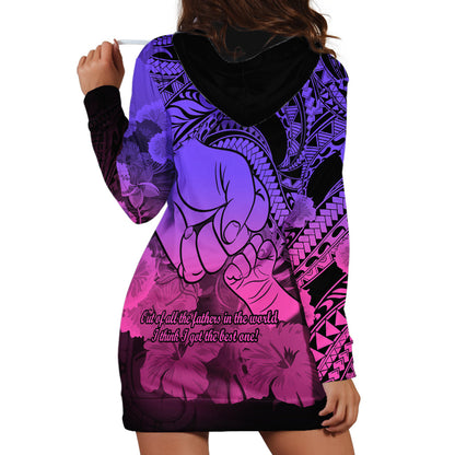 Polynesian Happy Father Day Hoodie Dress I Love You Dad Polynesian Tribal Gradient 2