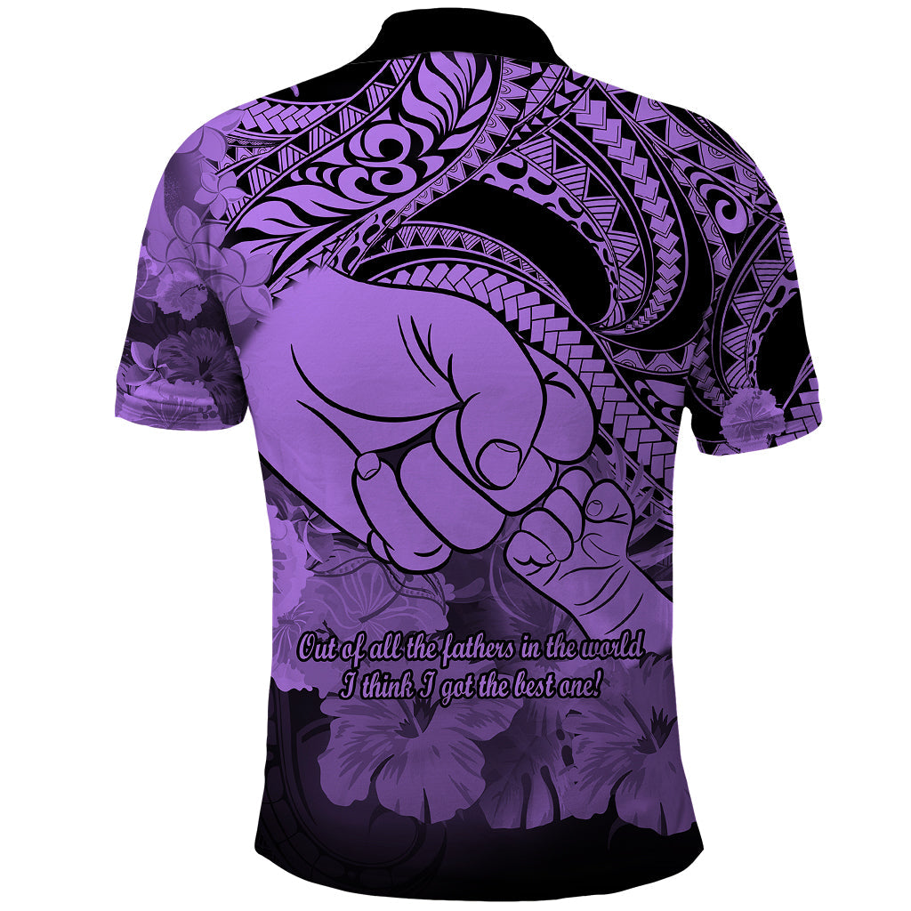 Polynesian Happy Father Day Polo Shirt I Love You Dad - Polynesian Tribal Purple