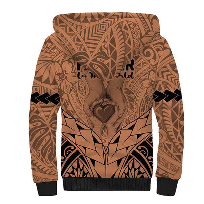 Polynesian Father's Day Gift For Dad Sherpa Hoodie Super Father In The World Nude Polynesian Pattern