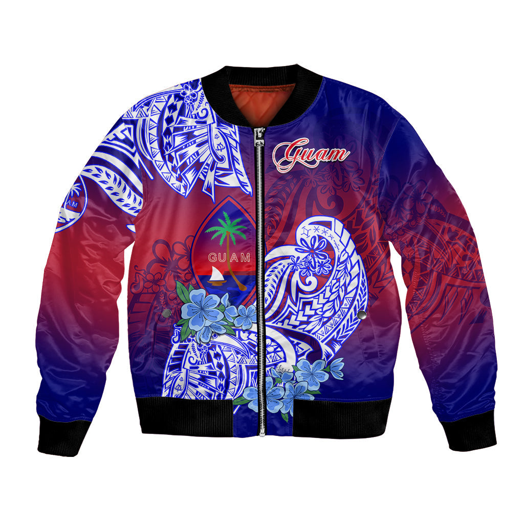 Guam Bomber Jacket Polynesian Floral Tribal