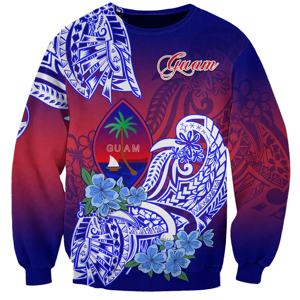 Guam Sweatshirt Polynesian Floral Tribal