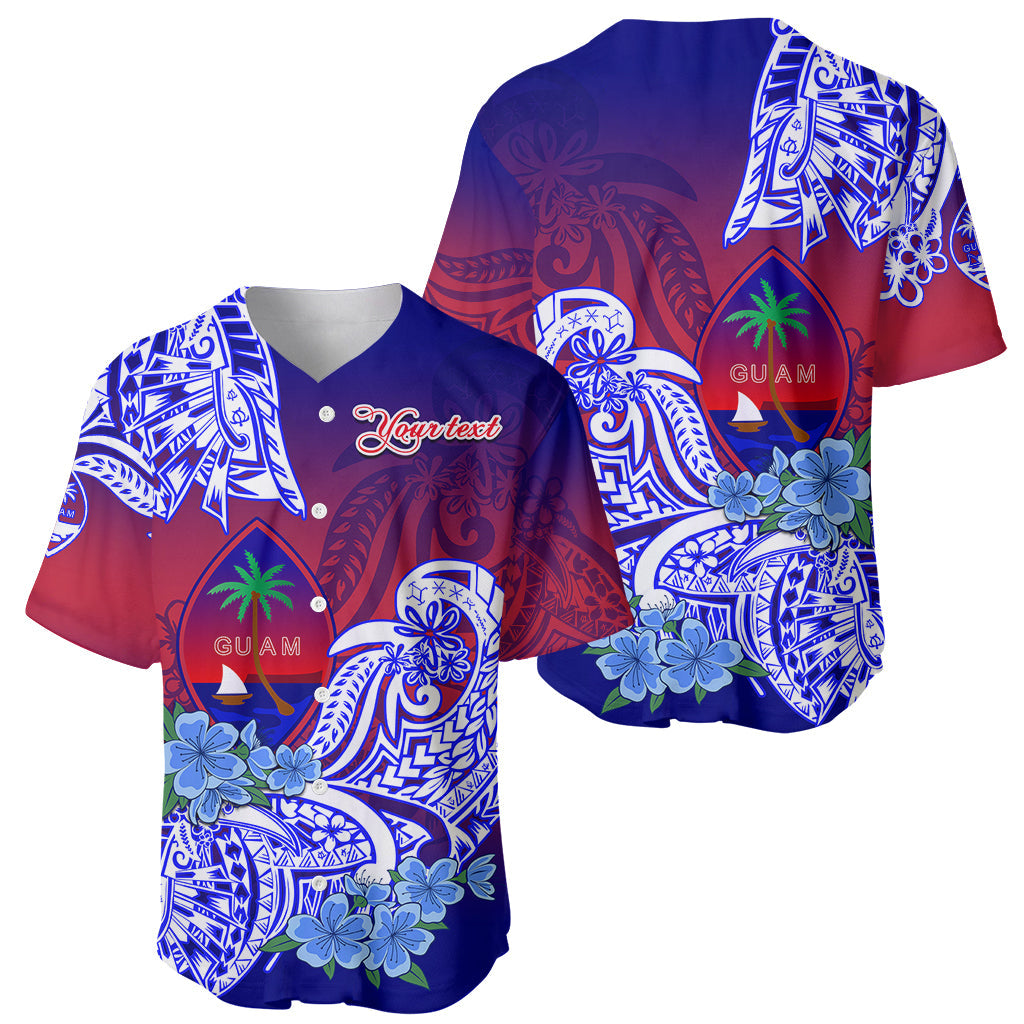(Custom Personalised) Guam Baseball Jersey Polynesian Floral Tribal