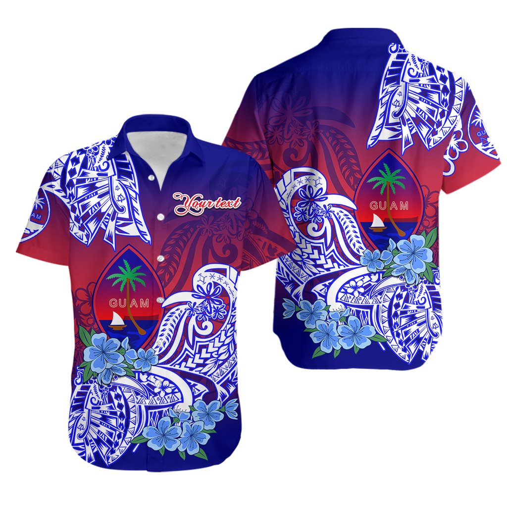 Custom Personalised Guam Hawaiian Shirt Polynesian Floral Tribal