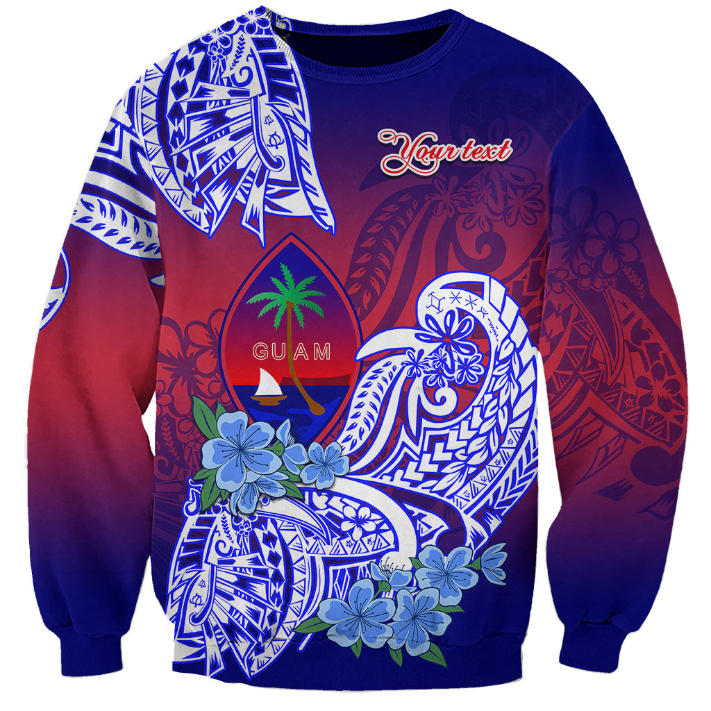 Custom Personalised Guam Sweatshirt Polynesian Floral Tribal