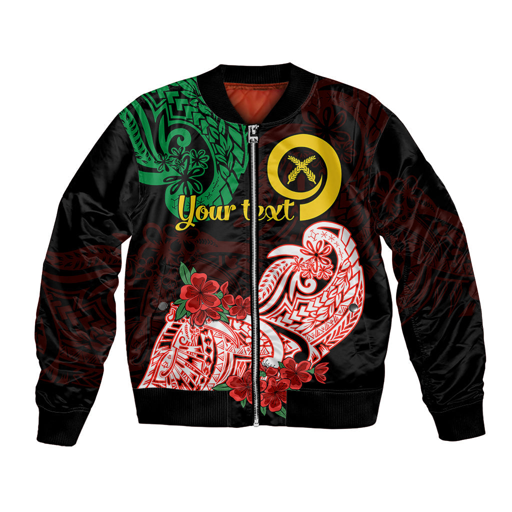(Custom Personalised) Vanuatu Bomber Jacket Polynesian Floral Tribal