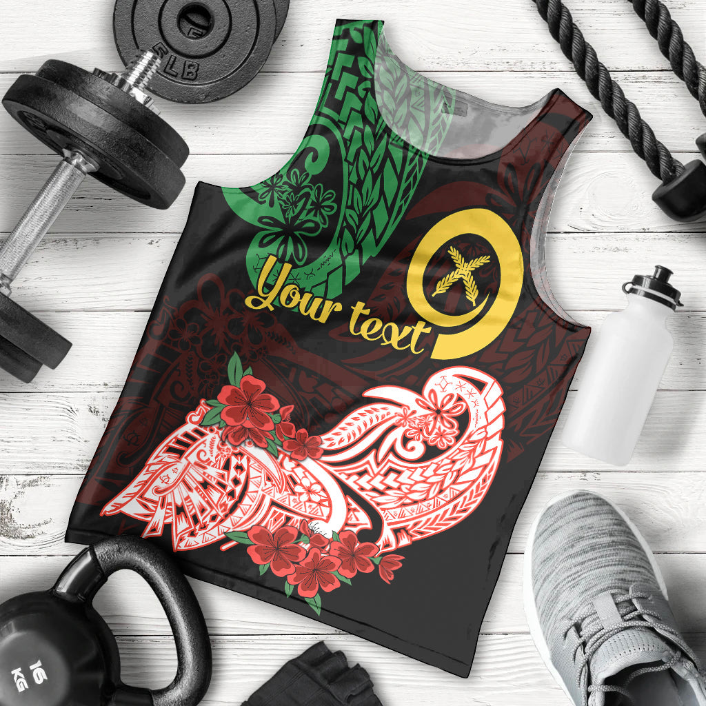 Custom Personalised Vanuatu Men Tank Top Polynesian Floral Tribal