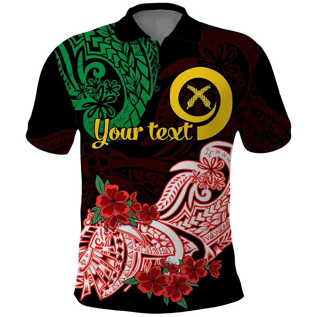 Custom Personalised Vanuatu Polo Shirt Polynesian Floral Tribal