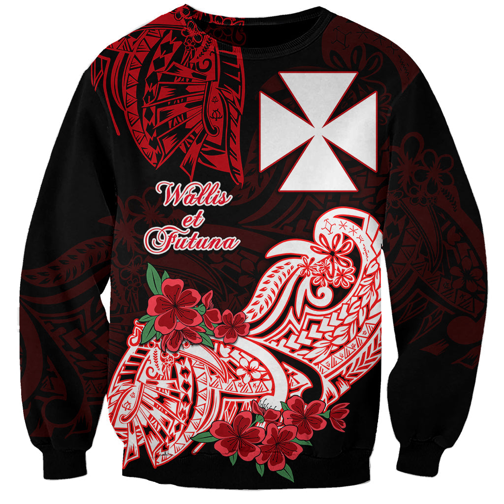Wallis et Futuna Sweatshirt Polynesian Floral Tribal
