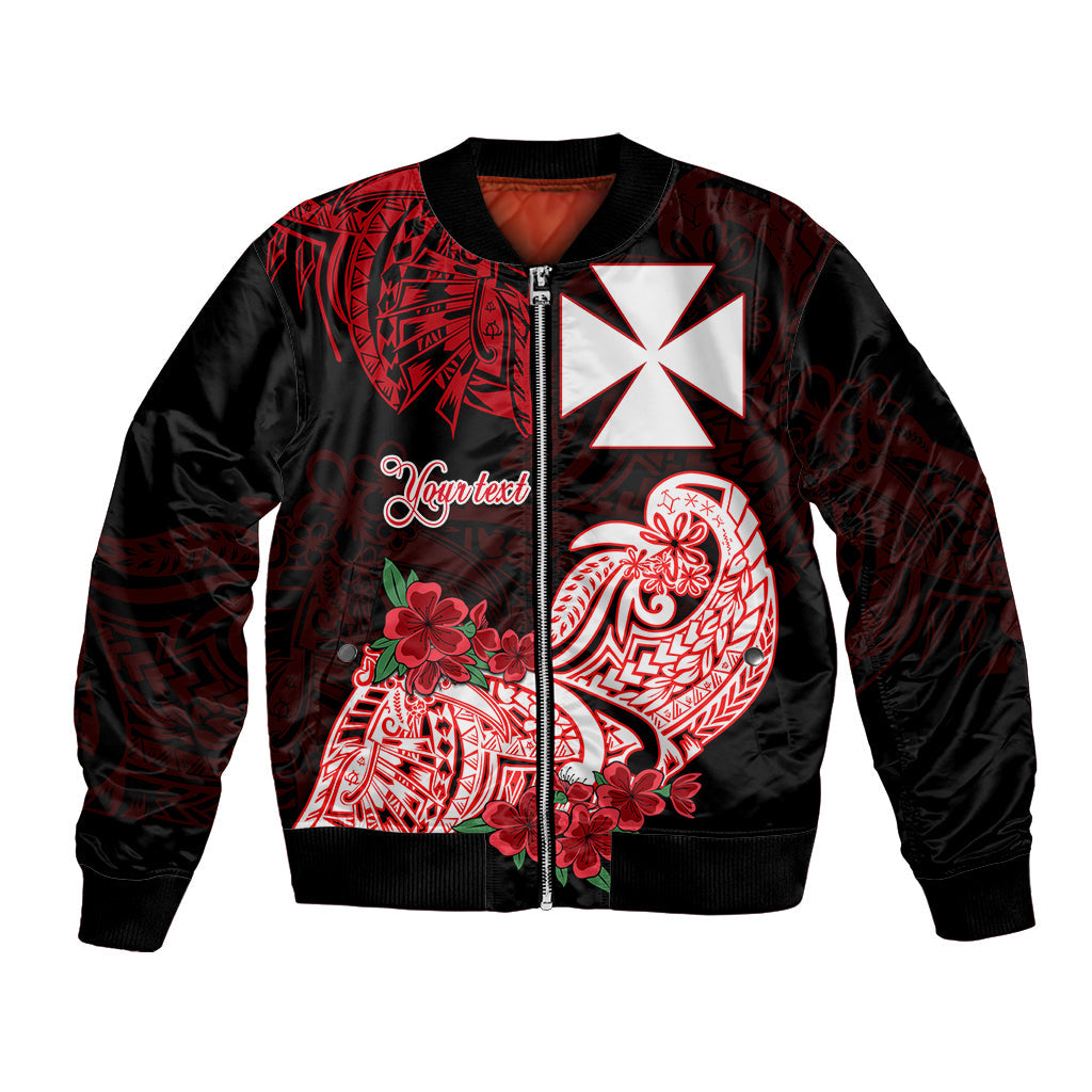(Custom Personalised) Wallis et Futuna Bomber Jacket Polynesian Floral Tribal