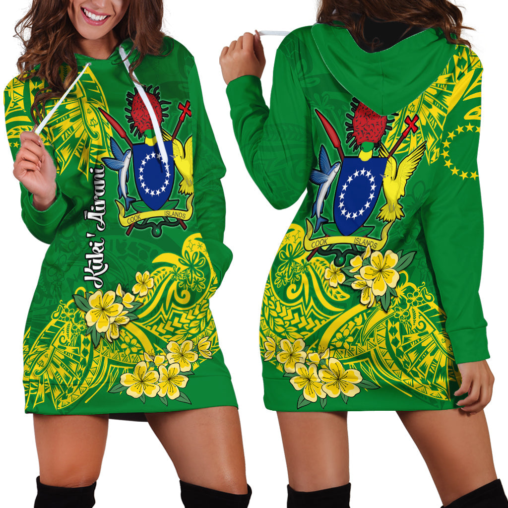 Cook Island Hoodie Dress Polynesian Floral Tribal