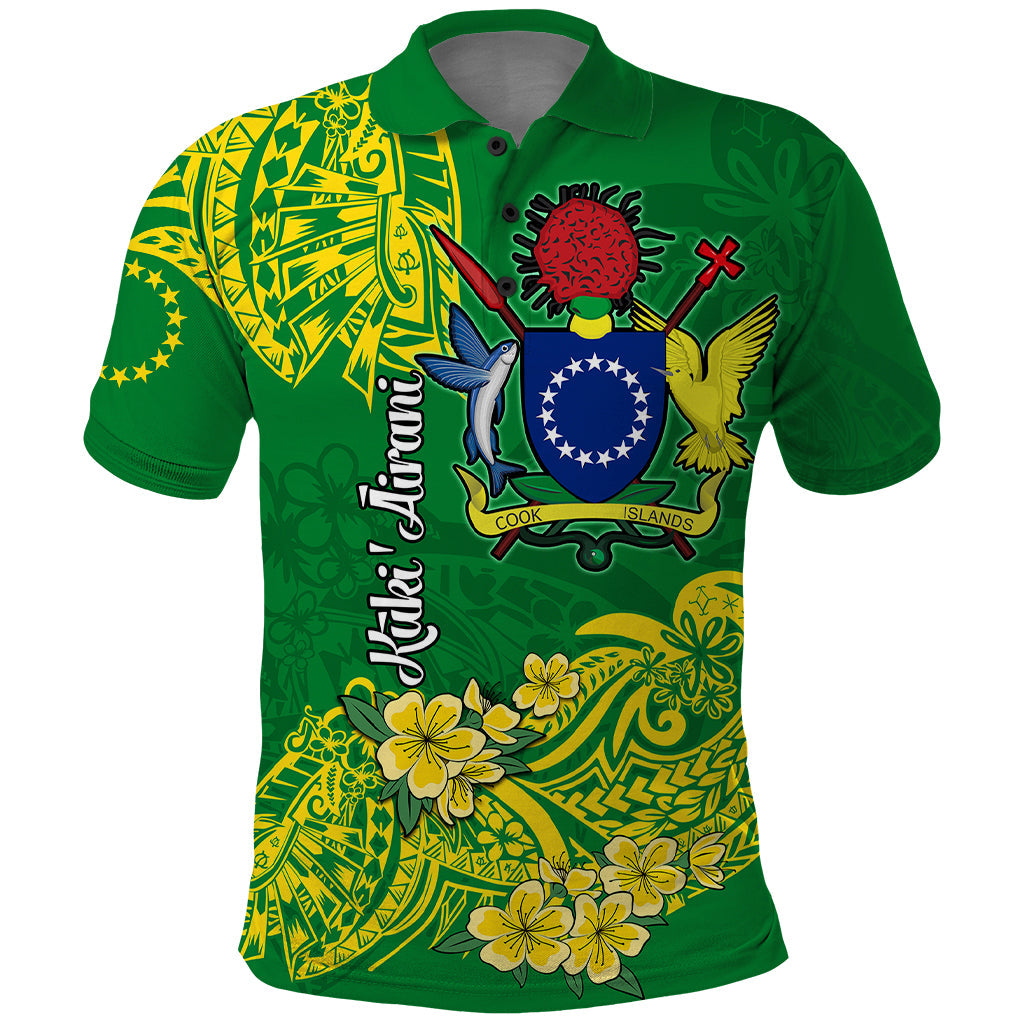 Cook Island Polo Shirt Polynesian Floral Tribal