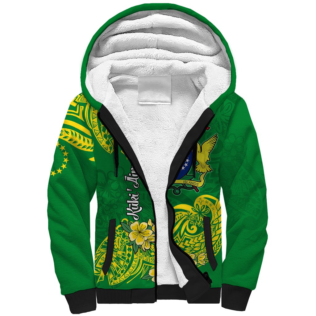 Cook Island Sherpa Hoodie Polynesian Floral Tribal
