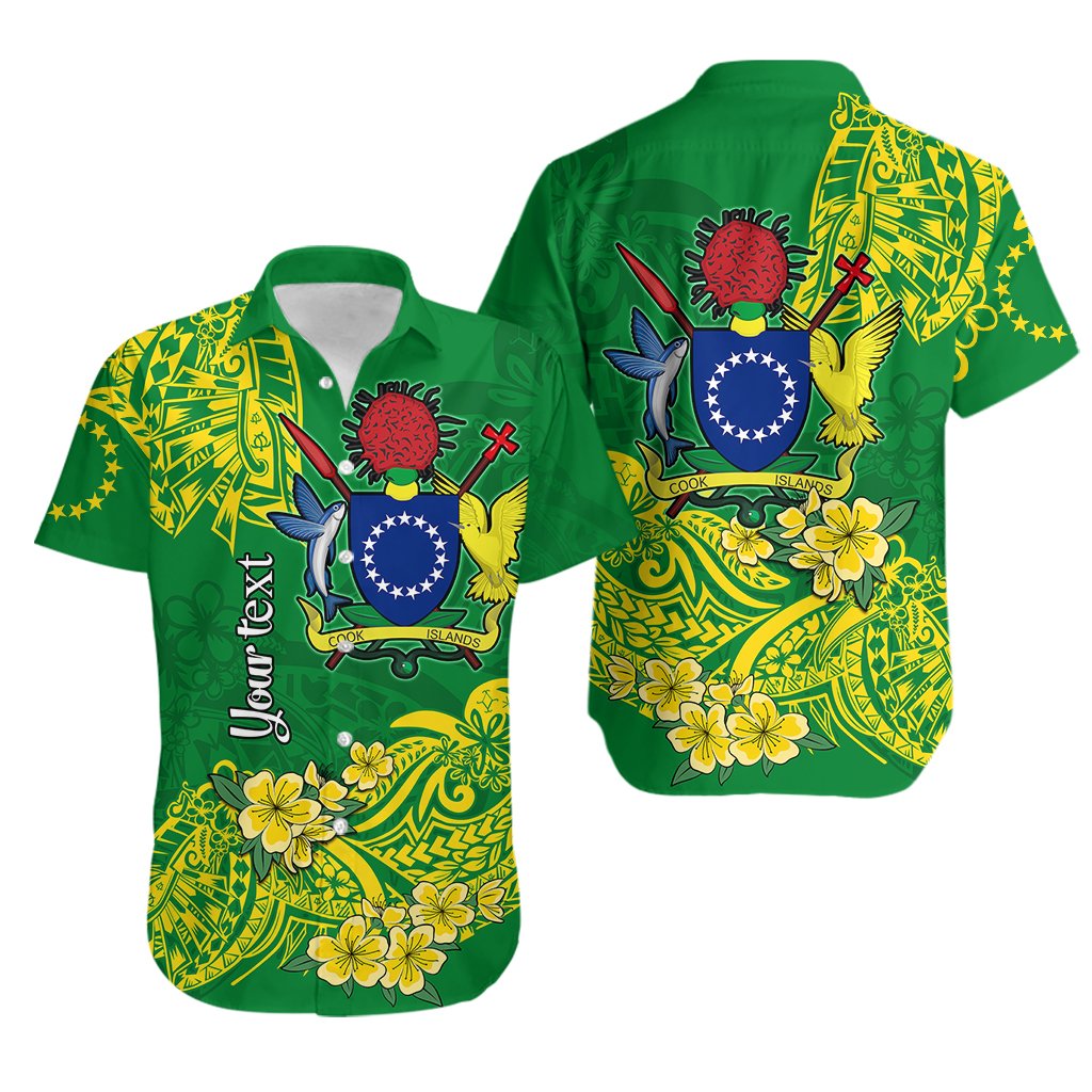 Custom Personalised Cook Island Hawaiian Shirt Polynesian Floral Tribal