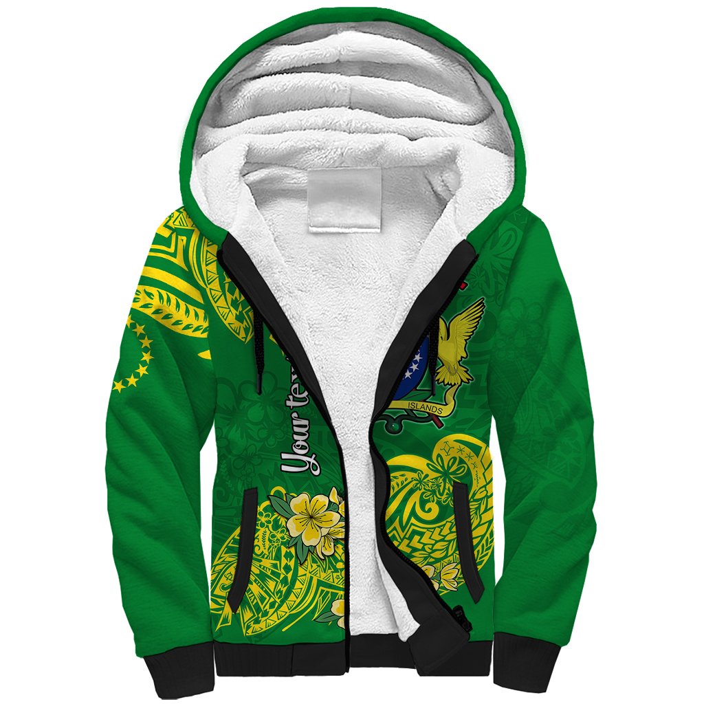 (Custom Personalised) Cook Island Sherpa Hoodie Polynesian Floral Tribal