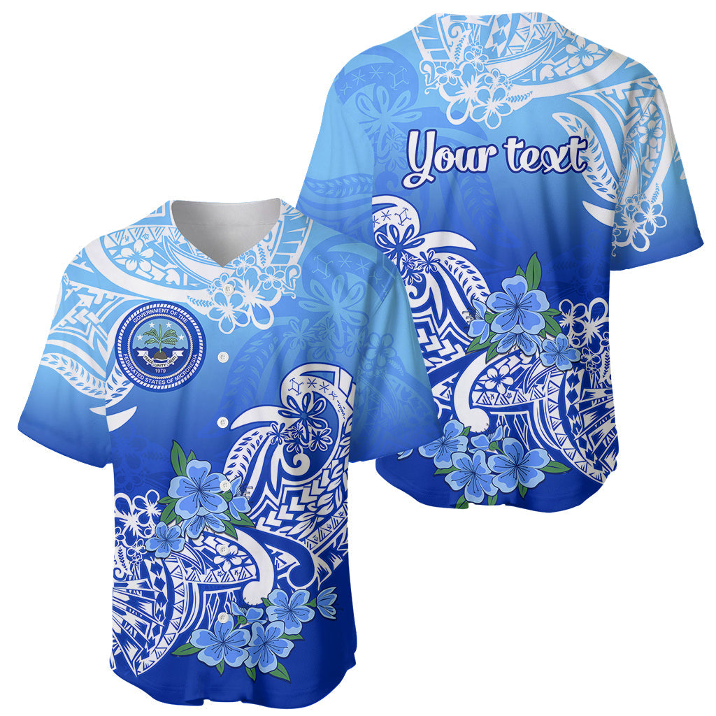 (Custom Personalised) Federated States Of Micronesia Baseball Jersey Polynesian Floral Tribal