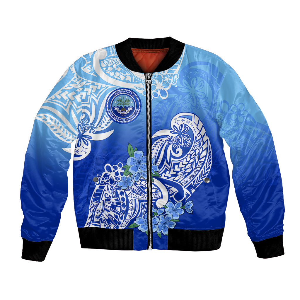 Federated States Of Micronesia Bomber Jacket Polynesian Floral Tribal