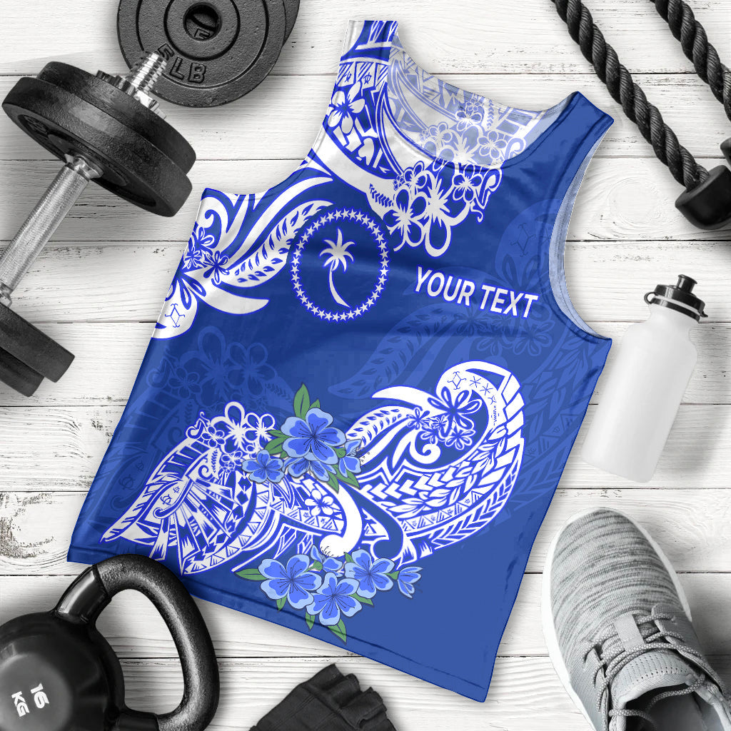 Custom Personalised FSM Chuuk State Men Tank Top Polynesian Floral Tribal