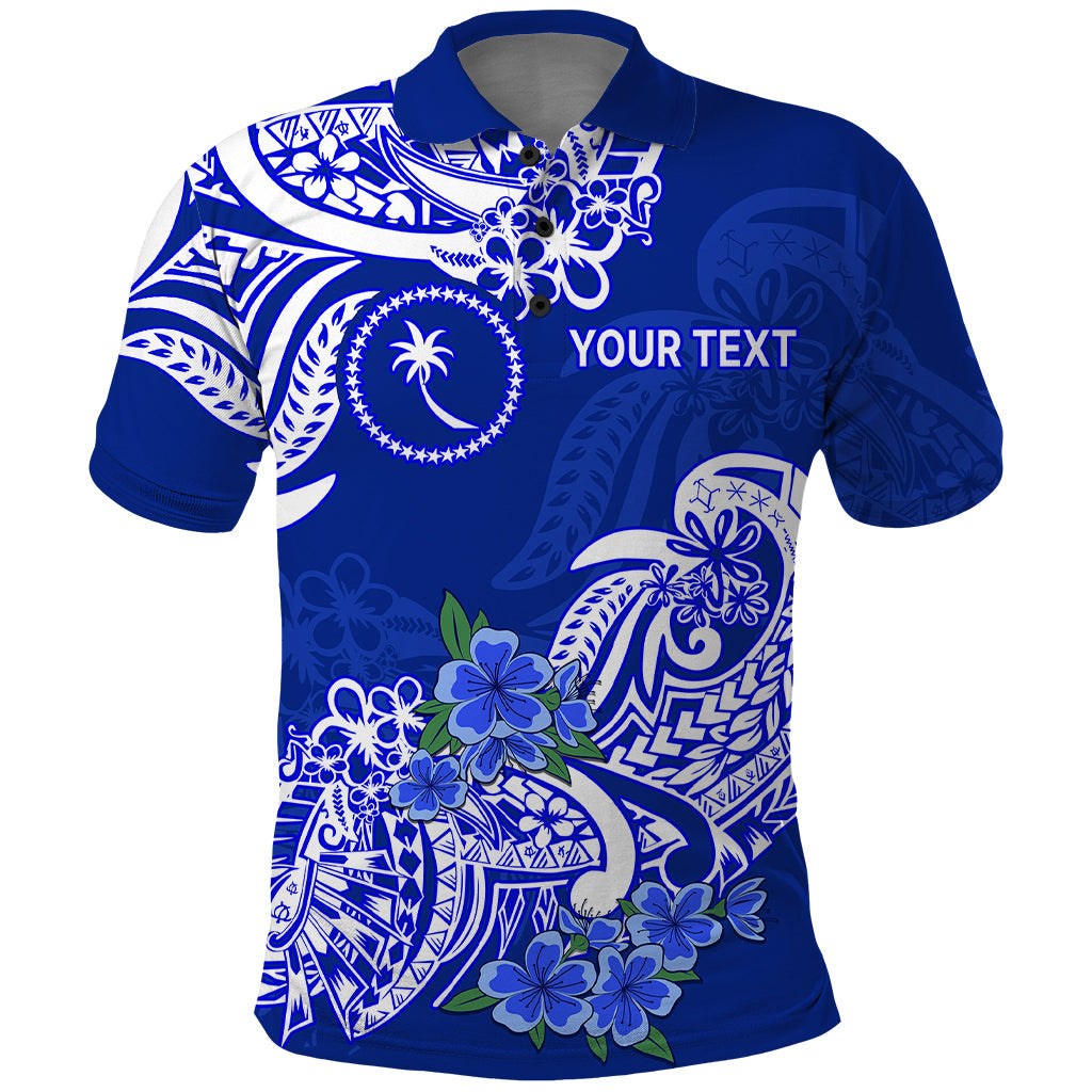 Custom Personalised FSM Chuuk State Polo Shirt Polynesian Floral Tribal