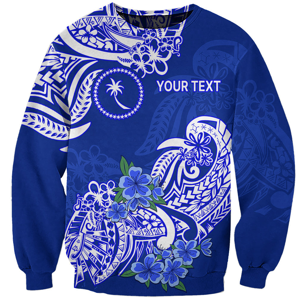 Custom Personalised FSM Chuuk State Sweatshirt Polynesian Floral Tribal