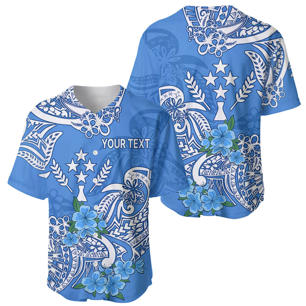 (Custom Personalised) FSM Kosrae State Baseball Jersey Polynesian Floral Tribal